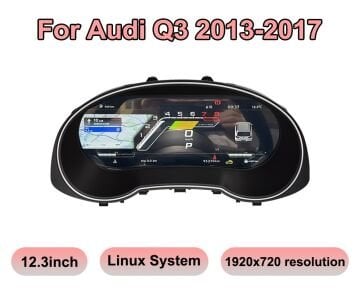 Audi Q3 2013 - 2017 Hayalet Ekran LCD ekran Linux sistemi Km Göstergesi Carplay & Android Auto