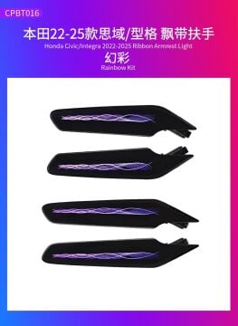 Honda Civic FE Trim Kapı Kolu Ambiyans Aydınlatması 2022-2026 4 Led Ribbon Armrest Rainbow Kit